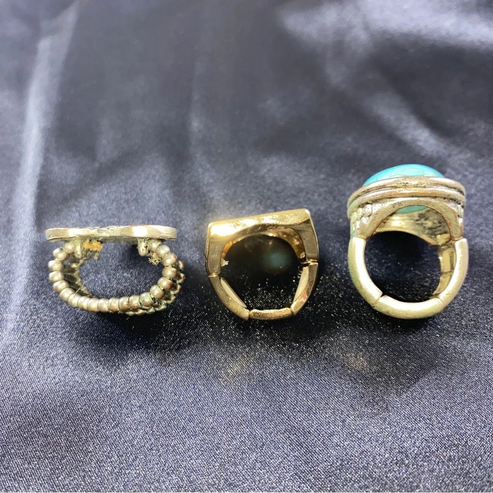 Vintage Silver & Gold Tone Stretch Ring - Sizer 7 Plus‎